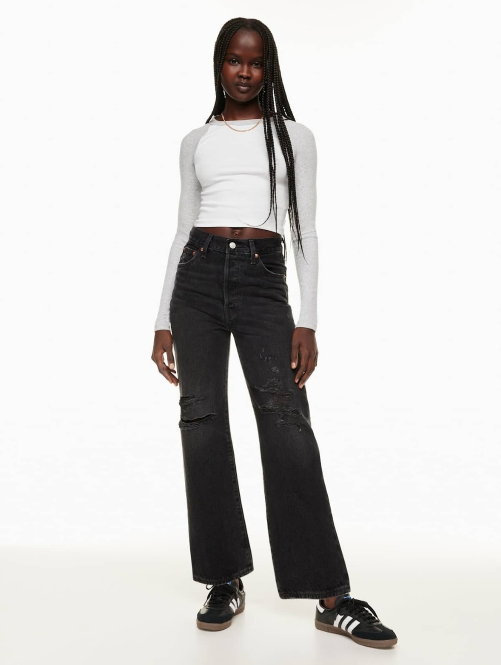 Levi's Ribcage Straight Ankle Jean Black Size 27W 25L